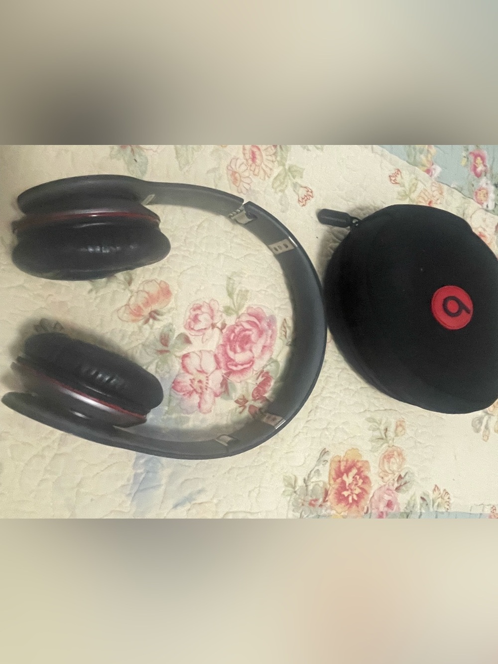 Beats by Dre Black with Red Logo Over-Ear Headphones